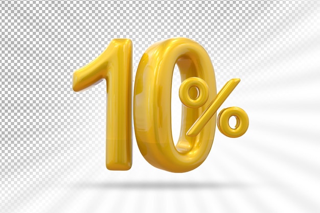 Offerta d'oro del 10 percento in 3d