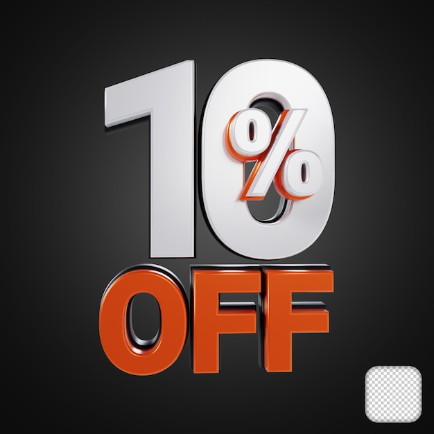 10 Percent Off Sale Discount 3d Rendering