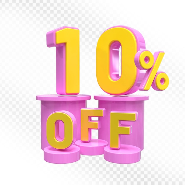 10% Off 促銷活動在粉紅色舞臺上