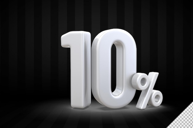 10 percent offer in 3d render