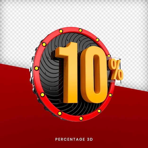 10 percentage 3d render premium psd