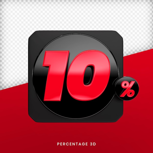 10 Percentuale di rendering 3D psd premium