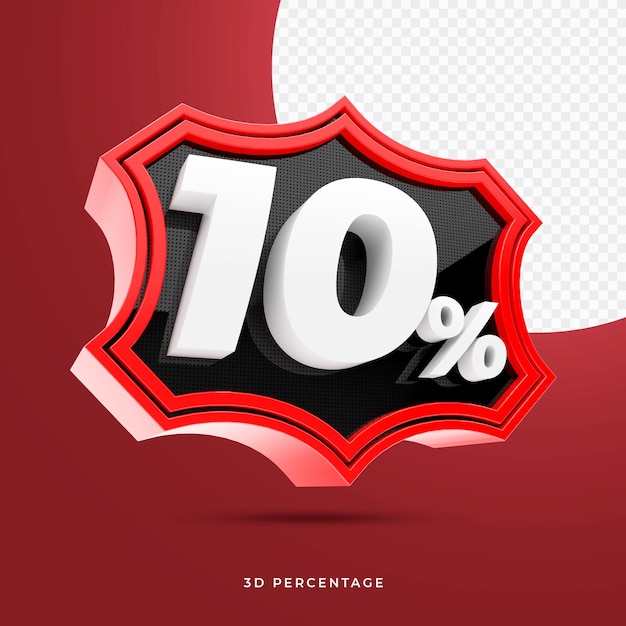 10 percentage 3d render premium