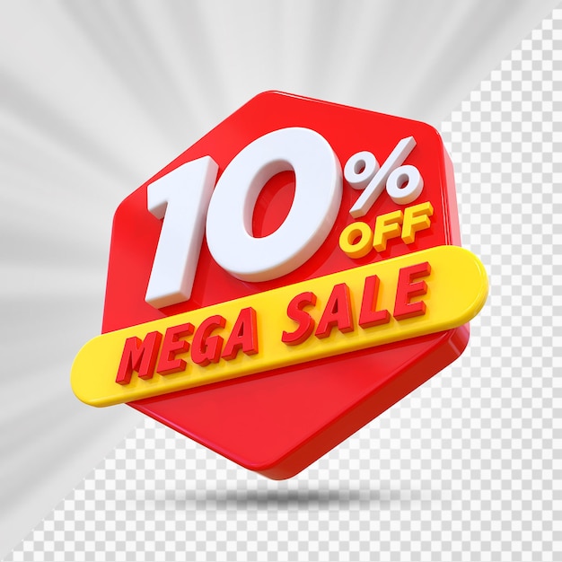 10 procent Mega Sprzedaż 3D Render