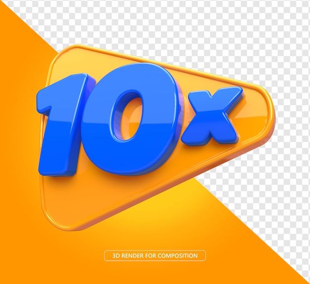 10 ten times 3d icon for compositing