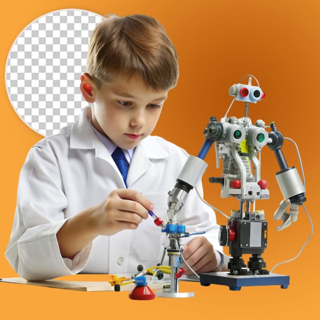 10歳の男の子がロボットを作る
