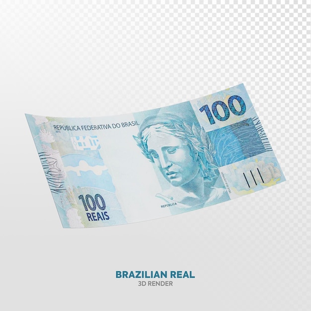 PSD 100 brazylijskich realów 3d render realistyczny
