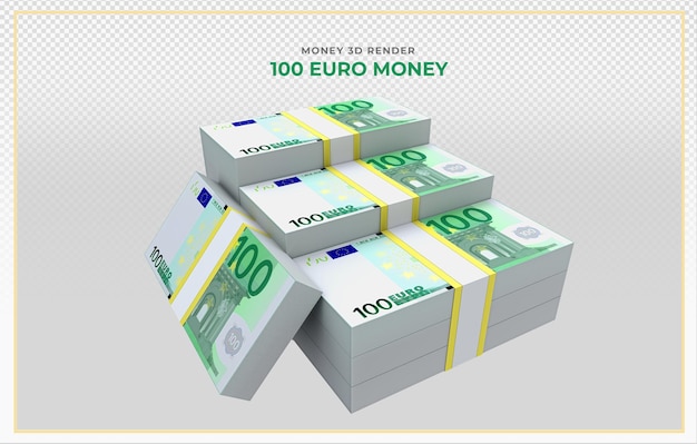 100 euro bankbiljetten geld 3d render