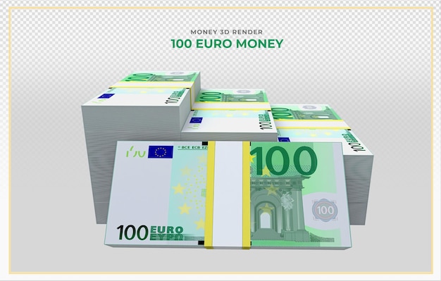 100 euro banknotes money 3d render