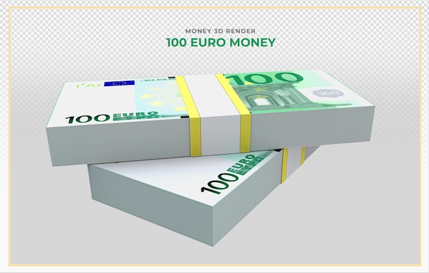 100 banconote in euro denaro 3d rendering