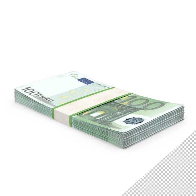 PSD 100 euro bill stack png