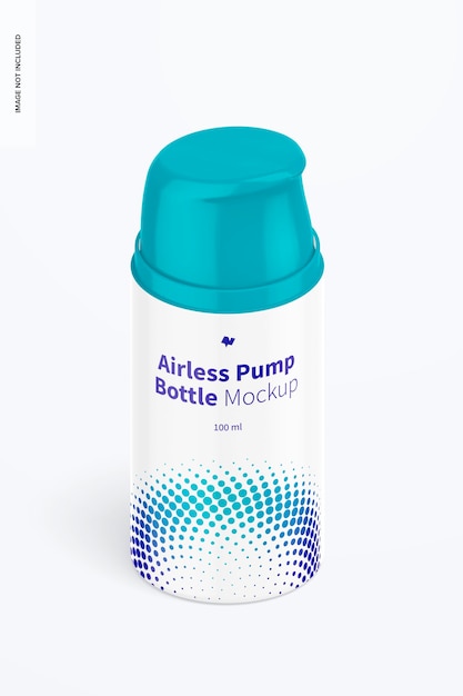 Мокап бутылки с безвоздушным насосом 100 мл, изометрический вид