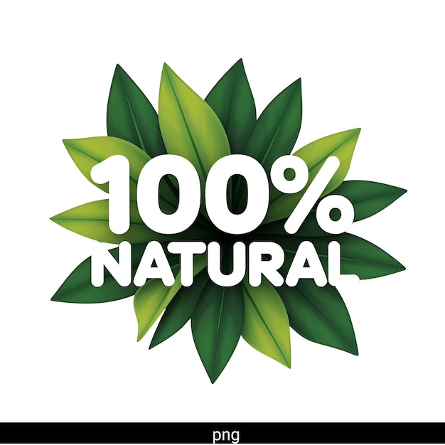 100 Natuurlijk etiket met groene bladeren