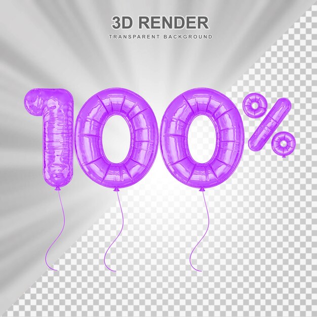 PSD 100 percent discount sale off purple balloons