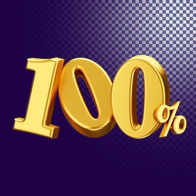 100 percent off text style 3d rendering isolated concept