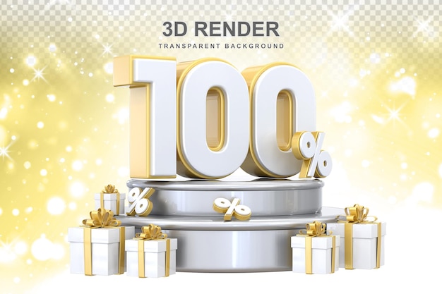 PSD 선물 3d와 함께 100% 프로모션