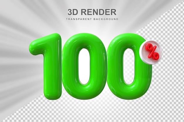 PSD 100 procent aanbod in 3d ballon rendering