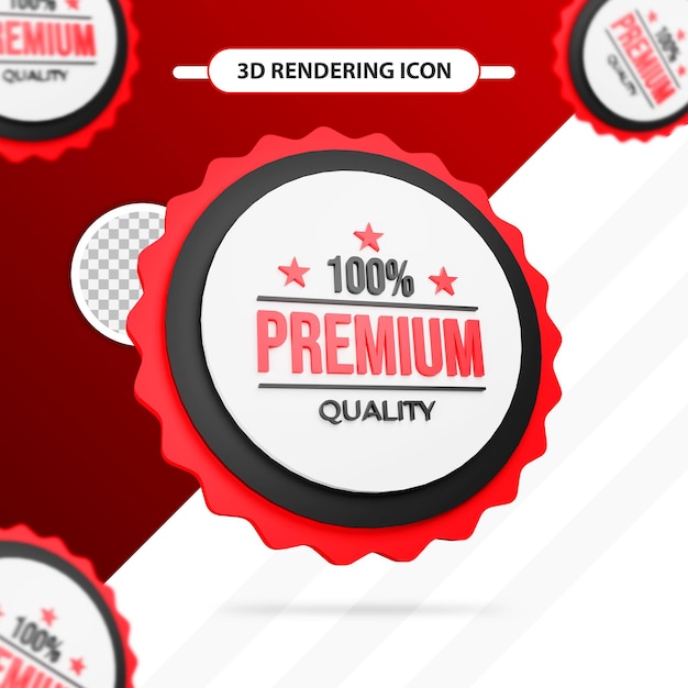 PSD 100 procent premium kwaliteit 3d-rendering labelpictogram
