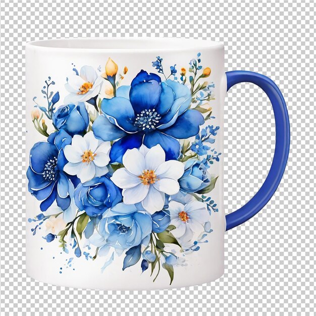 PSD 100 quality watercolor floral flower office mug design