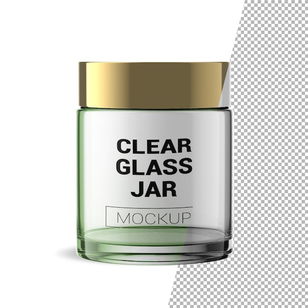 100g clear glass jar cosmetic beauty container mockup