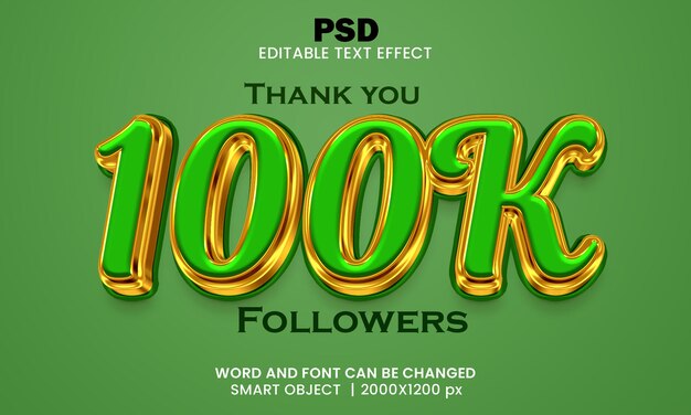 PSD 100k 3d edytowalny efekt tekstowy