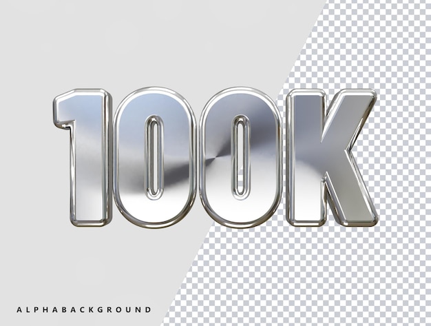 100K 3D-rendering teksteffect transparante vector