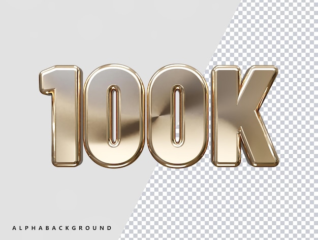 100K 3D-rendering teksteffect transparante vector