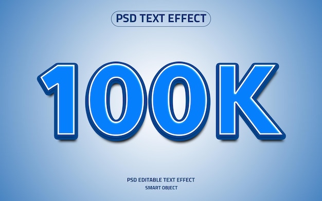 PSD 100k followers text effect 3d logo mockup