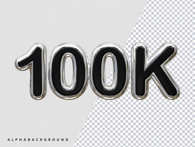 PSD 100k teksteffect 3d rendering illustratie-element