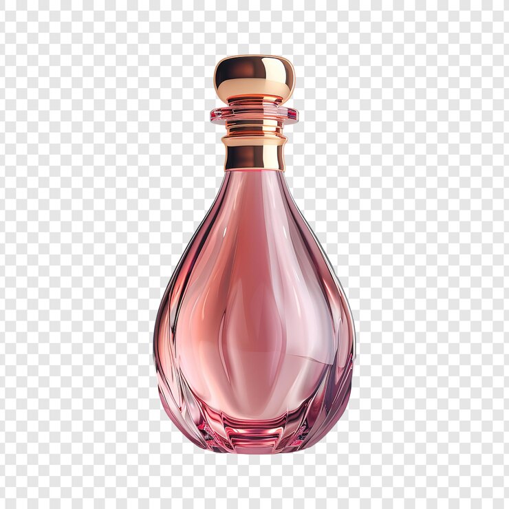 100ml Colored Glass Cosmetic Bottle Mockup on transparent background