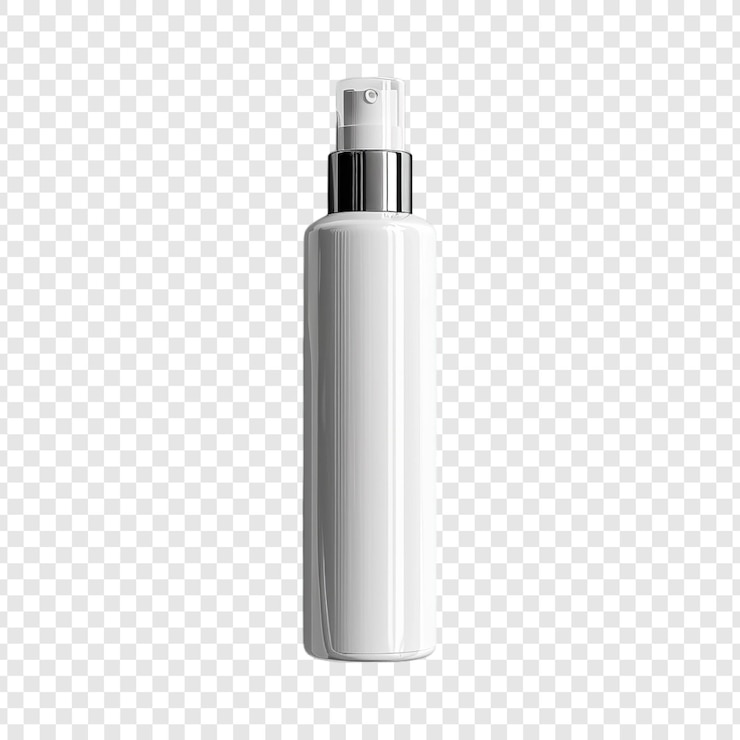100ml Glossy Pump Bottle Mockup on transparent background