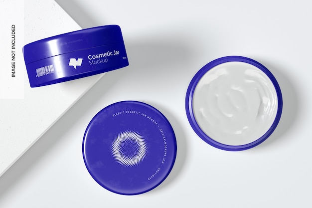 Mockup di barattoli cosmetici in plastica da 100 mm