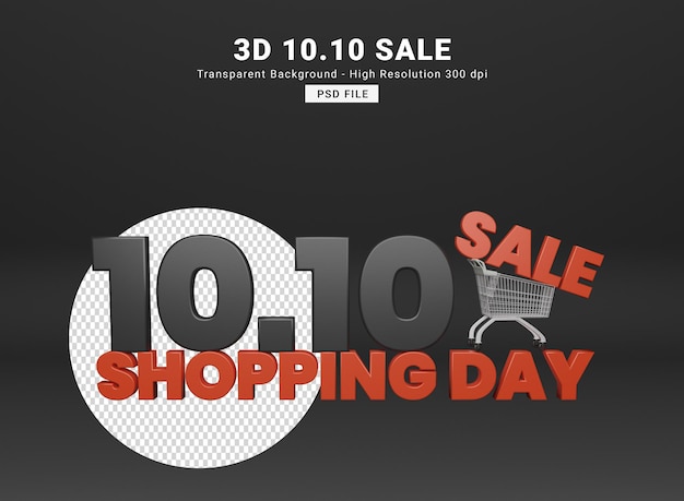 1010 winkeldag verkoop promotie banner 3d-rendering