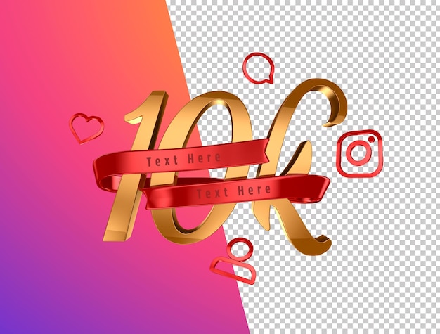 PSD instagram フォロワー向けの 10k 3d