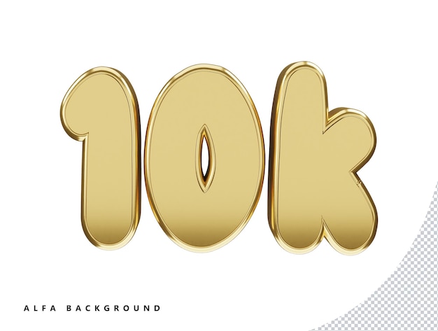 10k golden number with 3d rendering