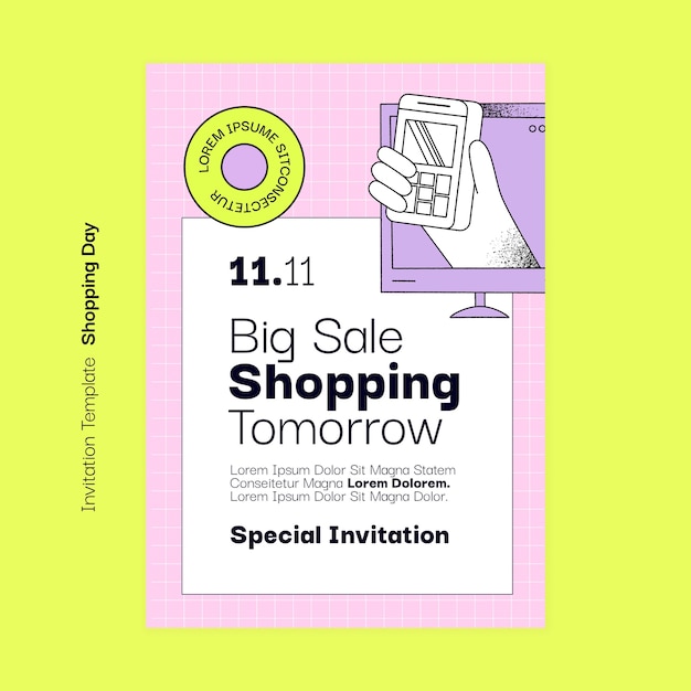 PSD 11.11 flash sale invitation template