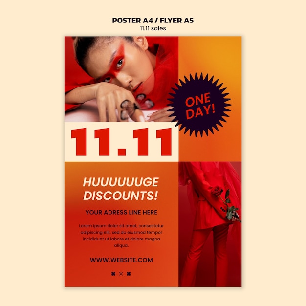 11.11 flash sale poster template