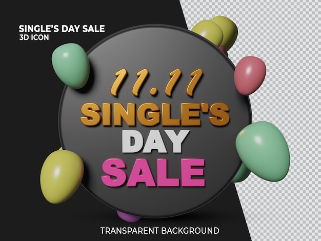 11 11 singleday sale 3d rendered transparent icon front view