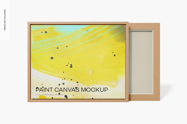 PSD 11:14 landscape canvas mockup, front view