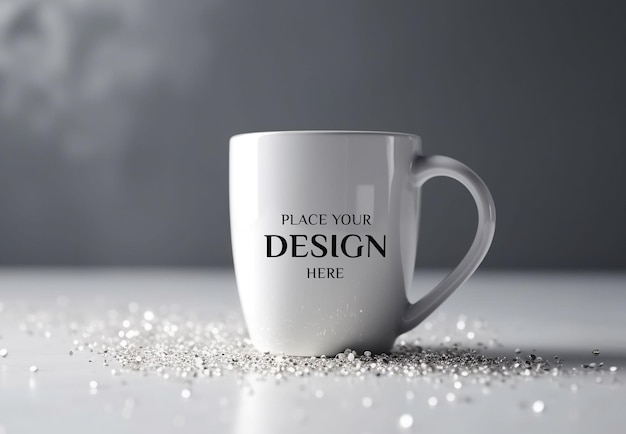 11 oz white ceramic coffee psd mug mockup Empty mug mock up for design promption