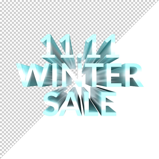 PSD 1111 winter sale 3d illustration rendering