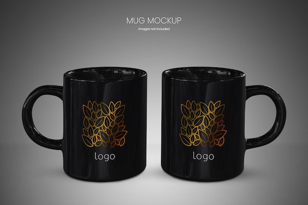 11oz black coffee cup mockup on simple background