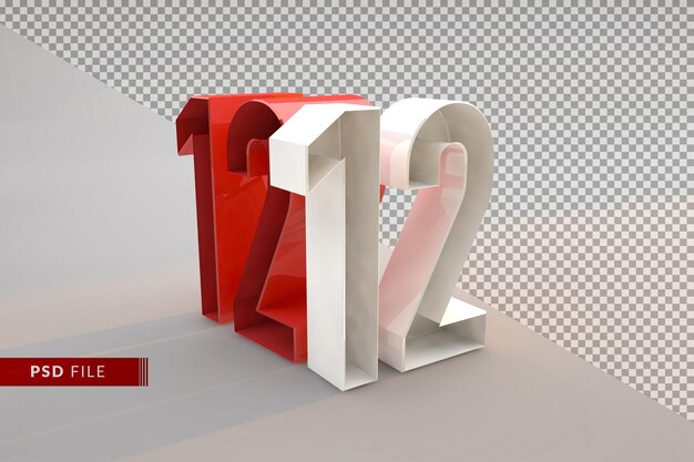 12.12 sale concept with isolated blackground