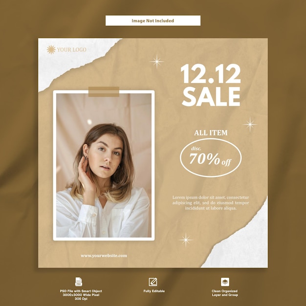 12 12 sale damesmode promotie elegant instagram post-sjabloon