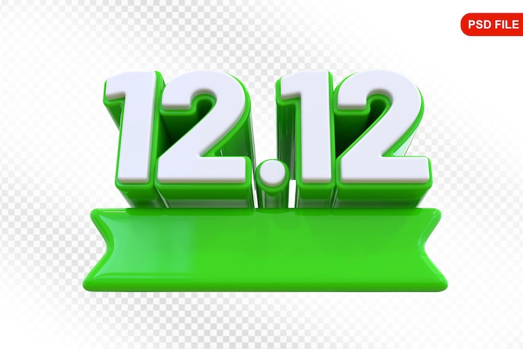 PSD 12 12 sale promotion in 3d