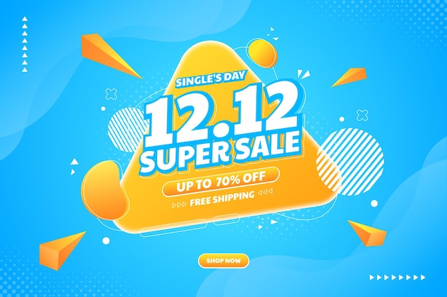12 12 sale special offer shopping day festival background