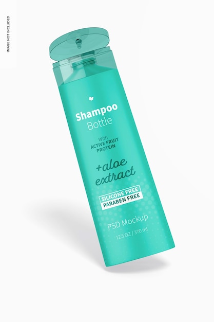 12.5 oz shampoo bottle mockup, leaned