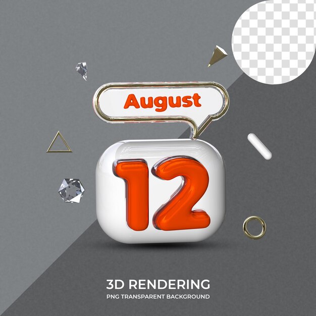 12 august poster template 3d rendering