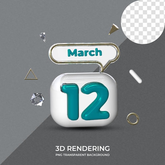 12 marzo poster modello rendering 3d