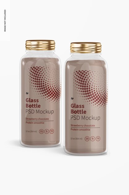 12 oz Glass Bottles Mockup